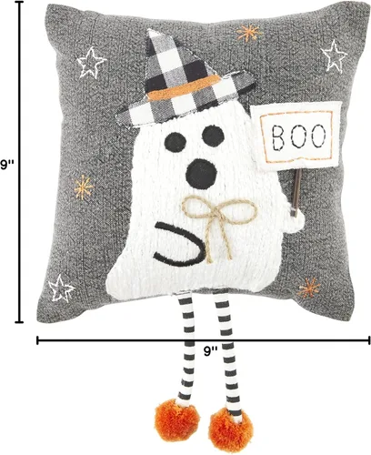Miniatura 3 de Mud Pie Almohada colgante de Halloween, fantasma, 9 x 9 pulgadas