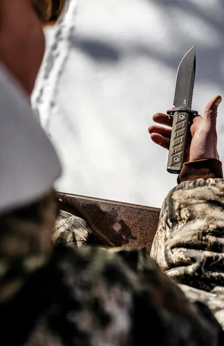 Miniatura 5 de Zero Tolerance 0006 Cuchillo de hoja fija, tang completo, hoja CPM 3V de 6 pulgadas, cuchillo de campo, mango G10 verde, funda Kydex duradera, hecho