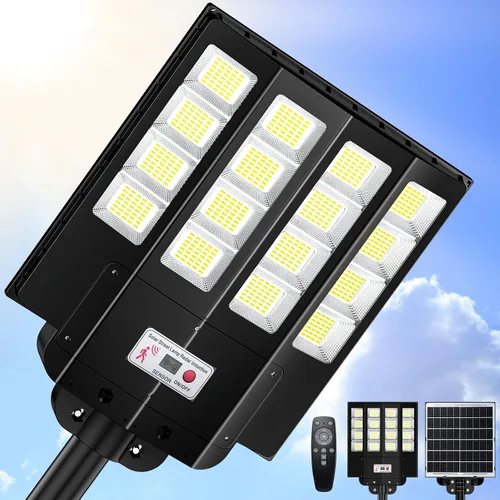 Miniatura 8 de Luces solares de calle de 12000 W para exteriores, impermeables, luz solar grande para estacionamiento del anochecer al amanecer con sensor