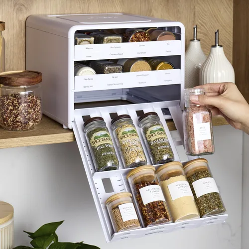 Miniatura 7 de YouCopia SpiceStack® - Organizador ajustable para especias, 24 botellas de condimentos y especias para armario de cocina y organización de despensa