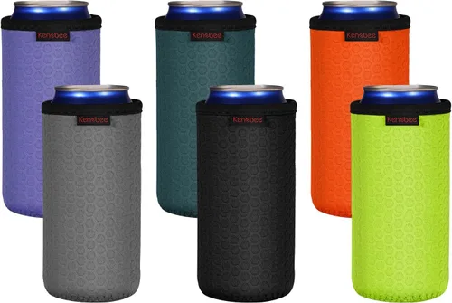 Miniatura 8 de Paquete de 4 Fundas Enfriadoras para Latas Delgadas de 12oz, Suaves Aisladas Reutilizables Antideslizantes de Neopreno Portavasos Cubiertas