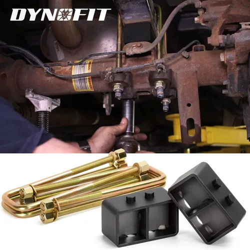 Miniatura 2 de Dynofit - Bloques de elevación traseros de 3 pulgadas para Ford F150 2WD 4WD 2004-2020, kit de bloque de elevación y pernos en U cuadrados