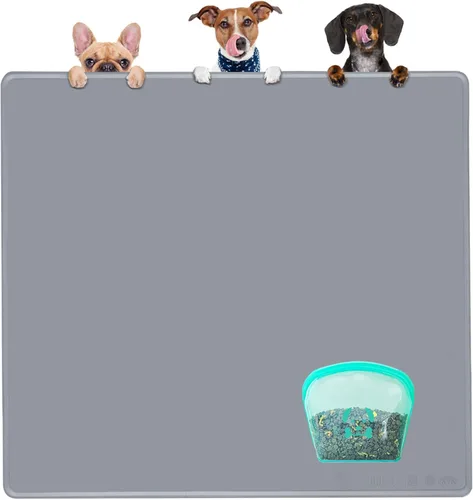Miniatura 7 de KVK Tapete de Comida para Mascotas Tapete de Alimentación para Mascotas Mantel Individual de Silicona para Cuenco de Comida y Agua de Perros y Gatos