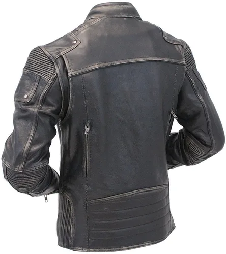 Miniatura 2 de SKY-SELLER Genuine Lambskin Leather Jacket Men - Black Motorcycle Real Leather Jacket