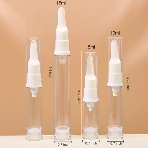 Miniatura 6 de Qeuly Paquete de 6 frascos de bomba sin aire para base de viaje, dispensador de crema de ojos, botellas vacías recargables para cosméticos para Sn5