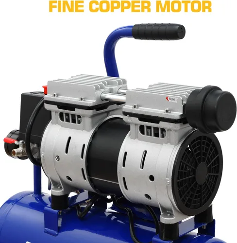 Miniatura 5 de Compresor de Aire Ultra Silencioso, 65dB, Sin Aceite, Acopladores Rápidos, 115PSI, Eléctrico Portátil para Neumáticos de Coche y Bicicleta, Pistola