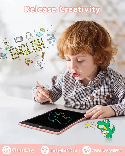 Miniatura 4 de KOKODI Juguetes para niñas y niños de 3, 4, 5, 6 años, tableta de escritura LCD reutilizable de 10 pulgadas, colorida, para garabatos, almohadilla