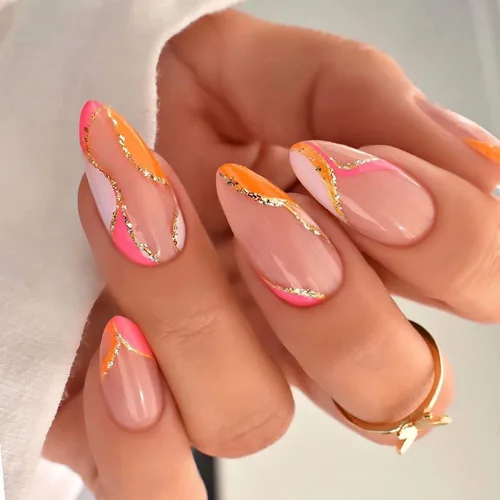 Miniatura 3 de 24 uñas postizas a presión de almendra, uñas postizas rojas medianas en forma de almendra, cubierta completa, uñas postizas acrílicas brillantes