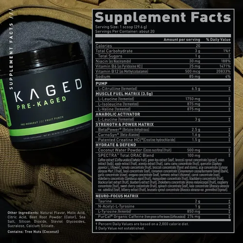 Miniatura 2 de Kaged Muscle - Suplemento en polvo preentrenamiento, preentreno para hombres y mujeres, ofrece energía intensa, enfoque y pumps musculares