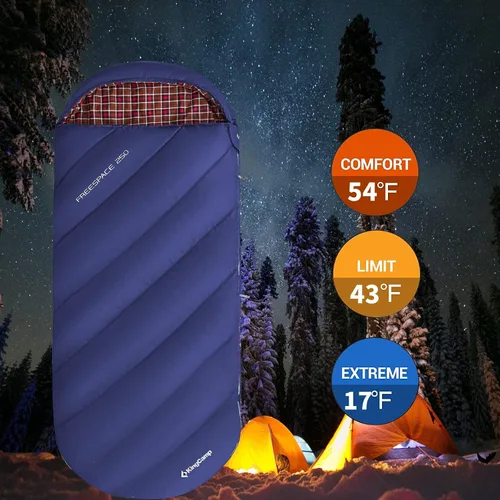 Miniatura 3 de KingCamp Sacos de dormir de franela para adultos, accesorios de campamento para clima frío, mochilero, clima fresco y cálido, saco de dormir de 3