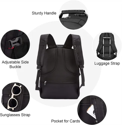 Miniatura 4 de Mochila grande de viaje y para laptop, es impermeable, antirrobo, con cerradura y puerto de carga USB, para negocios, hombres, mujeres, escuela