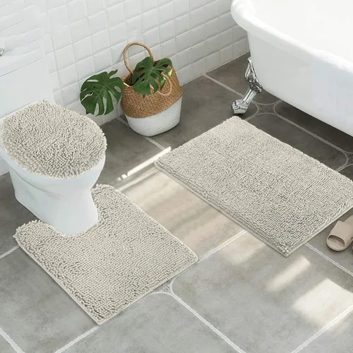 Miniatura 14 de MAYSHINE Alfombra de Baño de Chenilla Afelpada Extra Suave, Súper Absorbente, Alfombra de Baño Antideslizante Microfibra Esponjosa