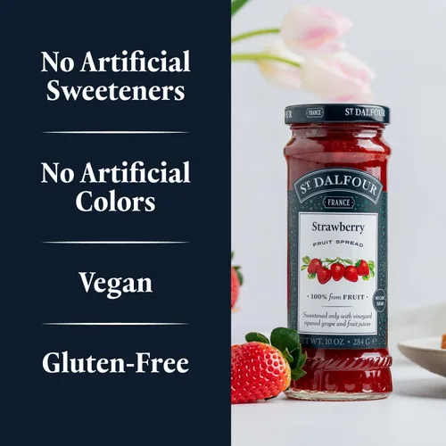Miniatura 4 de St. Dalfour Untable de fruta de fresa – 10 oz – 100% de fruta, sin ingredientes artificiales, sin OMG, sin azúcar de caña, todo natural, fabricado