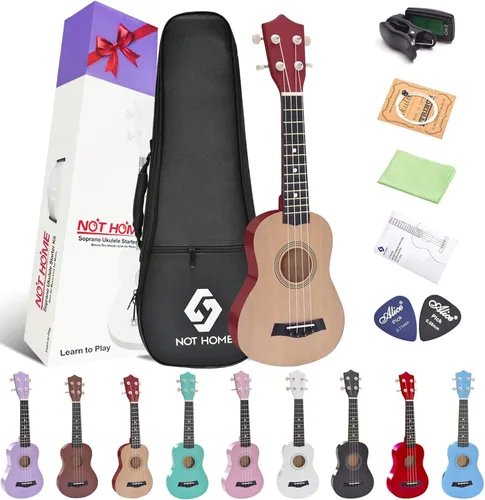Miniatura 14 de Paquete de ukelele soprano para principiantes, kit de iniciación de ukeleles de tilo de 21 pulgadas para niños con bolsa de concierto, sintonizador
