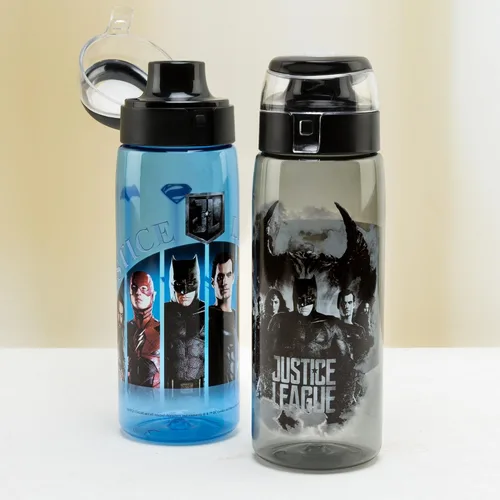 Miniatura 6 de Zak Designs DC Comics - Botella de agua de la película de la Liga de la Justicia con lazo, sin BPA, 25 onzas