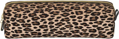 Miniatura 2 de IMPCOKRU Bolsa pequeña para lápices de estudio, bolsa para llaves, leopardo marrón, estuche de almacenamiento de papelería para escuela, oficina