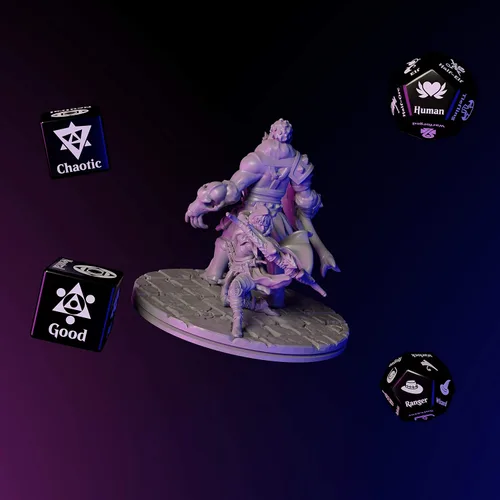 Miniatura 4 de Citadel Black Juego de dados aleatorizadores de personajes: aleatoriza clase, raza y alineación para personajes o NPC, hecho para Calabozos