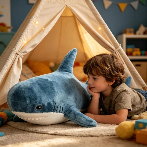 Miniatura 5 de Djungelskog Peluche de Tiburón de 100cm/39 pulgadas, Animal de Peluche Tiburón Gigante - Regalo Ideal para Niños, Niñas y Novias - ¡Súper Suave