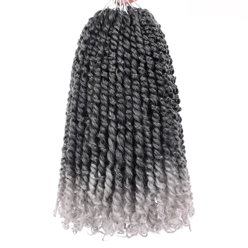 Miniatura 37 de Leeven Cabello de Ganchillo para Mujeres 16 Pulgadas Cabello de Passion Twist Pre-Retorcido 8 Paquetes Ombre Marrón Pre-Enrollado Bomb Crochet #T30