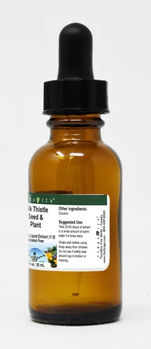 Miniatura 2 de Semilla de cardo mariano y extracto líquido de glicerita vegetal (1:5) - Sin sabor (1 oz, ZIN: 522737)