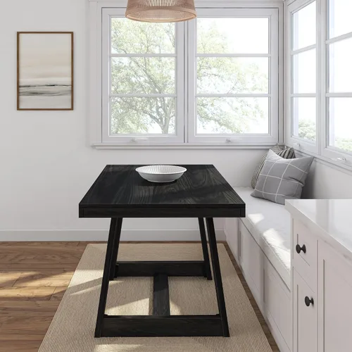 Miniatura 5 de Plank+Beam - Mesa de comedor de 48 pulgadas estilo granja, mesa de cocina rústica de madera maciza, mesa de comedor para el comedor, mobiliario