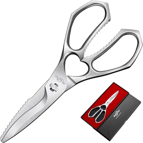 Miniatura 7 de SUCCFLY Tijeras de cocina para alimentos, tijeras de cocina de alta calidad, resistentes, tijeras de carne ultra afiladas de 8.8 pulgadas, hoja