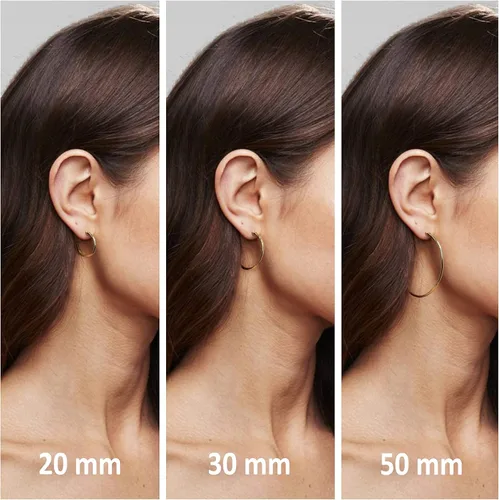 Miniatura 5 de PAVOI Aretes de aro chapados en oro de 14 quilates para mujer, aretes de aro de oro infinito de 0.079 pulgadas de grosor, aretes de bucle chapados