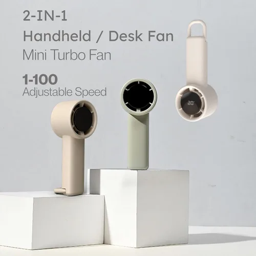 Miniatura 2 de Mini ventilador de mano turbo portátil, recargable, velocidad ajustable de 1 a 100 USB, ventilador de bolsillo de refrigeración USB, ligero