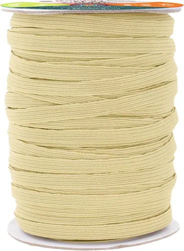 Miniatura 115 de Mandala Crafts - Rollo de cordón elástico plano para costura y manualidades Blanco