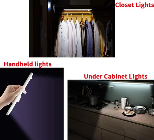 Miniatura 5 de Luces para debajo del gabinete, sensor de movimiento inalámbrico activado debajo del mostrador para cocina, armario, interior, despensa, escalera