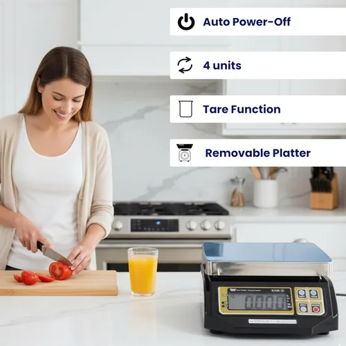 Miniatura 6 de Aquos Báscula digital de alimentos – Serie SI Clase III Legal para Control de Porciones Comerciales, báscula de cocina de acero inoxidable de doble