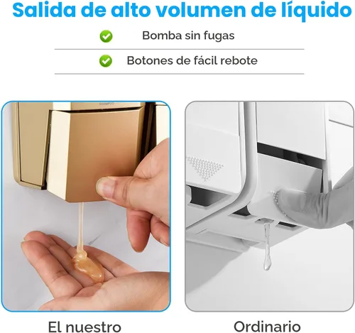 Miniatura 4 de Dispensador de champú y acondicionador, dispensador de ducha de 3 cámaras sin taladro, dispensador de champú montado en la pared para ducha