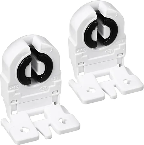 uxcell 2 unids T8 soporte de luz fluorescente G13 base no derivada sola cabeza lápida lámpara zócalo AC 250 V 2A para tubo fluorescente LED