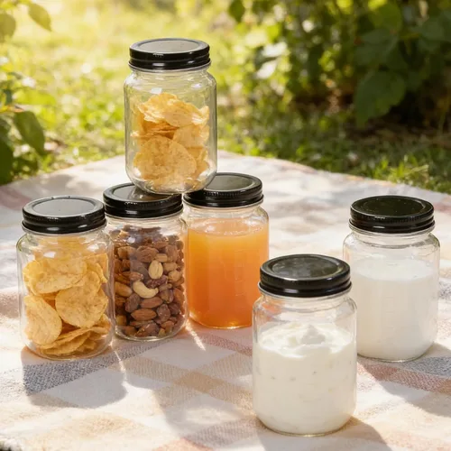 Miniatura 6 de novelinks Tarros de plástico de 16 onzas con tapas, recipientes de avena con tapas herméticas, tarros reutilizables a granel para suministros
