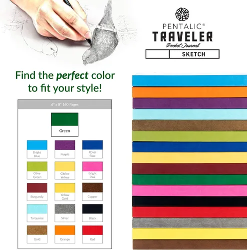 Miniatura 7 de Cuaderno de bocetos Travelers Dot Grid Pentalic Art, libre de ácidos
