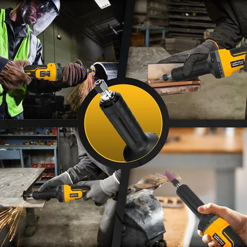 Miniatura 7 de Amoladora inalámbrica para batería Dewalt de 20 V, amoladora sin escobillas de 4 velocidades, mandril de 0.24 pulgadas, motor de potencia de 25000