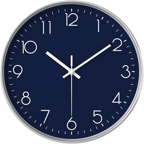 Miniatura 10 de Reloj de pared de 12 pulgadas, silencioso, de cuarzo, funciona con pilas, para el hogar, cocina, oficina, escuela, sala de estar, decoración