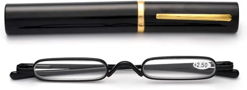 Miniatura 10 de ZUVGEES Mini lentes de lectura delgados y compactos fáciles de transportar, lectores portátiles ligeros con estuche de tubo con clip para bolígrafo