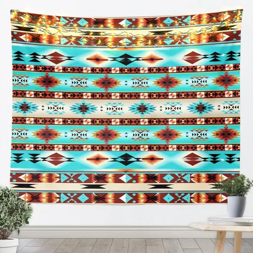 Miniatura 8 de Tapiz de vaca de las tierras altas, tapices aztecas nativos del suroeste, animales de granja, arte exótico nórdico, atrapasueños, arte de pared