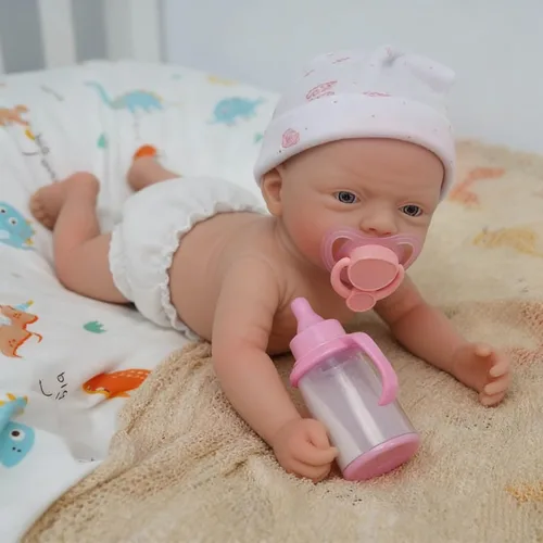 Miniatura 2 de Mire & Mire Muñecas Reborn de bebé 12" Niña Micro prematura Muñeca recién nacida realista de silicona de cuerpo completo con ojos abiertos