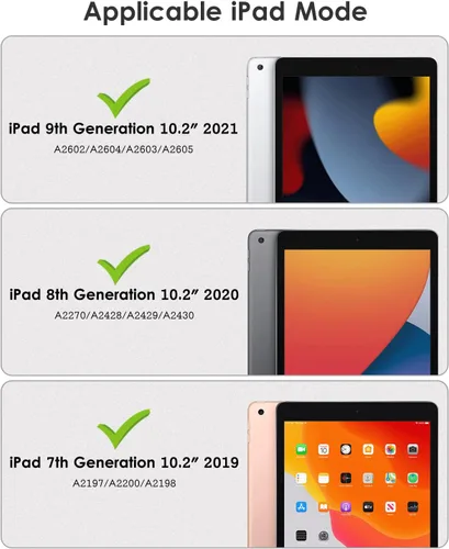 Miniatura 2 de VIKESI - Funda para iPad de 9ª / 8ª / 7ª generación de 10.2 pulgadas (lanzada en 2021/2020/2019), parte trasera transparente, cubierta de marco