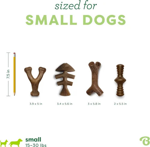 Miniatura 4 de Benebone - Paquete de 4 juguetes para masticar pequeños para perros agresivos, fabricados en Estados Unidos, para perros de 13.6 kg y menos