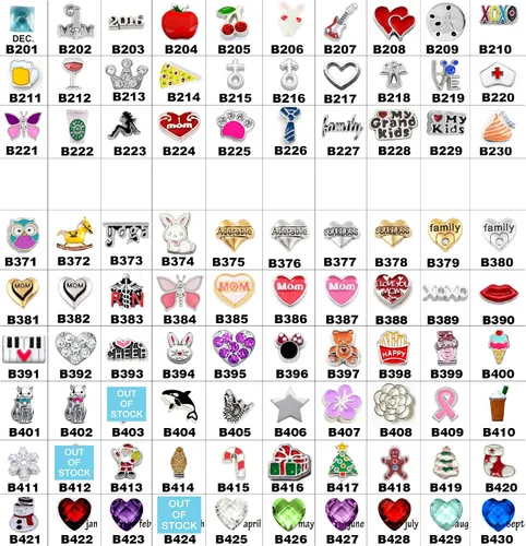 Miniatura 6 de BG247 Collar flotante ajustable con 4 dijes y cadena a juego, Circonia cúbica