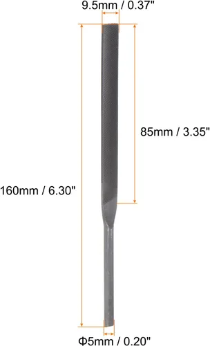 Miniatura 2 de HARFINGTON Juego de 2 limas neumáticas semicirredondas de 0.197 in x 3.346 in, rodamiento endurecido de acero de corte medio, herramientas manuales