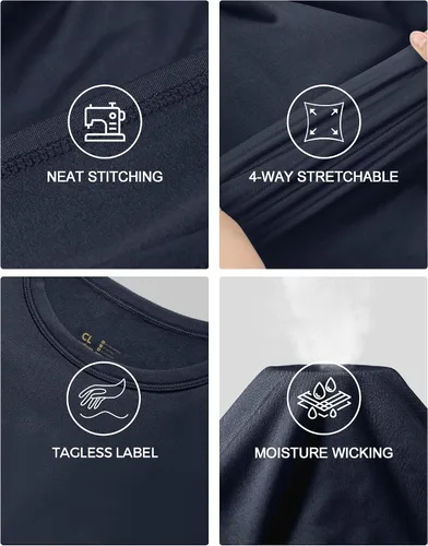 Miniatura 4 de CL convallaria Paquete de 2 calzoncillos térmicos largos para hombre, forro polar suave, capa base para clima frío, tallas XS-4XL