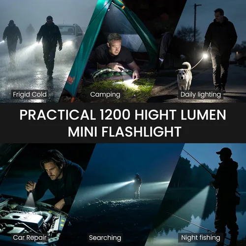 Miniatura 9 de ULTRAFIRE Mini linterna de un solo modo con funda, 1200 lúmenes de alto lumen zoomable linterna LED de mano linterna de servicio con funda