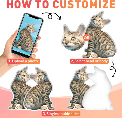 Miniatura 5 de Almohadas personalizadas con imagen, almohada facial personalizada para perros y gatos, regalos personalizados para cumpleaños para mujeres, hombres