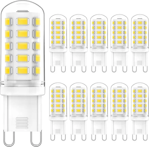 Miniatura 10 de YUIIP Bombillas LED G9 de 2700 K, blanco cálido suave, 4 W (equivalente a halógeno de 40 W), AC120V 400LM G9 bombilla base bi pin para candelabros