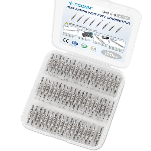 Miniatura 28 de TICONN - Juego de 100 piezas de conectores de alambre termorretráctiles, terminales de alambre eléctrico aislados y resistentes al agua
