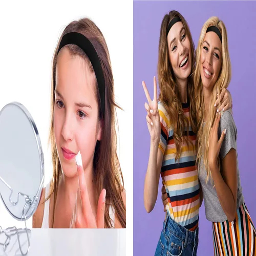 Miniatura 6 de BallHull Diademas de satén de 1.2 pulgadas, bandas de pelo duro antideslizantes para mujeres y niñas, diademas para el cabello de bricolaje, 6